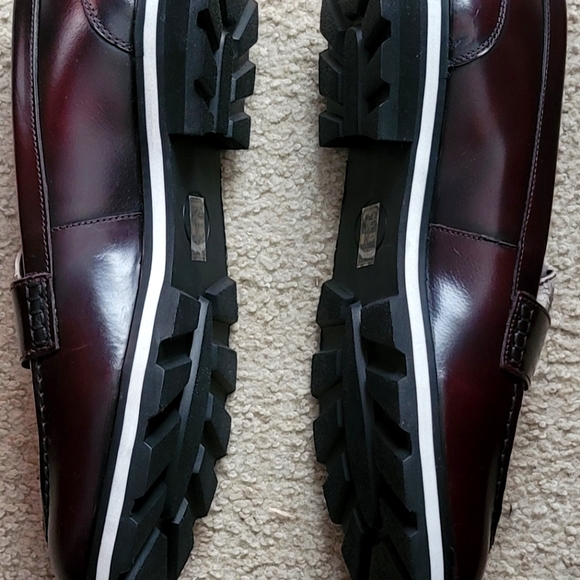 Feud London Chunky High Shine Loafers in Bordo US 11 - Picture 2 of 5